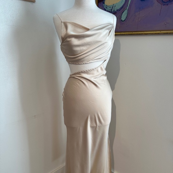 12th Tribe Cream Cutout Strappy Dress Sz S - Picture 1 of 6